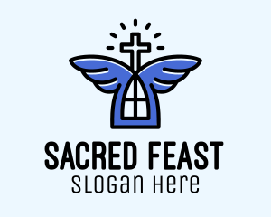 Eucharist - Church Angel Wings logo design