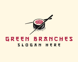 Sushi Chopsticks Restaurant Logo