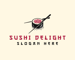 Sushi Chopsticks Restaurant logo design