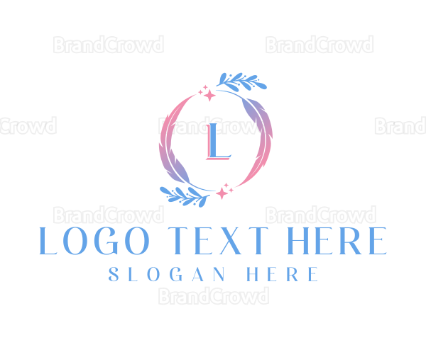 Nature Feather Wreath Logo