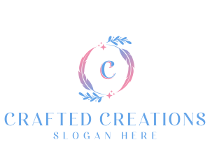 Nature Feather Wreath logo design