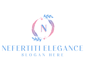 Nature Feather Wreath logo design