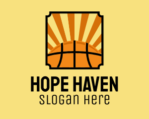 Sports Equipment - Basketball Sun Rays logo design