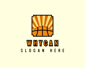 Basketball Sun Rays  Logo