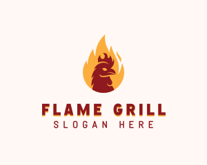 Grilling - Flame Grilled Chicken logo design