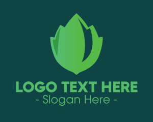 Green - Gradient Oregano Leaf logo design