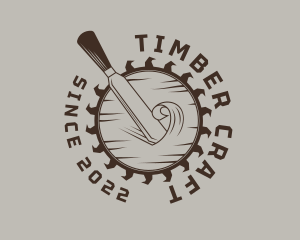 Woodcraft - Sculpting Chisel Saw logo design