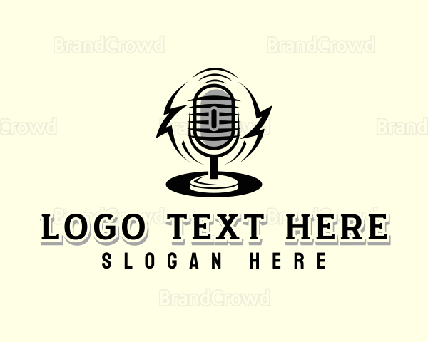 Audio Broadcasting Microphone Logo