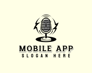 Singer - Audio Broadcasting Microphone logo design