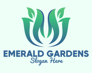 Green Gradient Gardening logo design