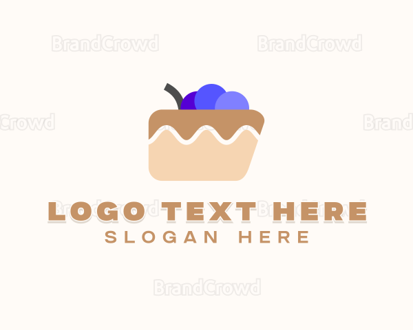 Blueberry Cake Dessert Logo