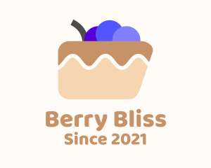 Blueberry Cake Dessert logo design