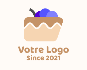Snack - Blueberry Cake Dessert logo design