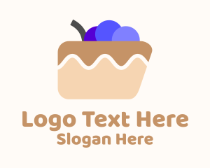 Blueberry Cake Dessert Logo