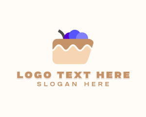 Baker - Blueberry Cake Dessert logo design