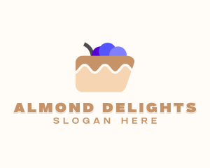 Blueberry Cake Dessert Logo