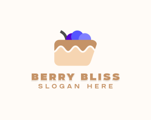 Blueberry Cake Dessert logo design