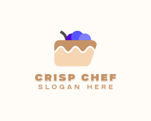 Blueberry Cake Dessert logo design