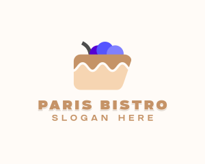 Blueberry Cake Dessert logo design