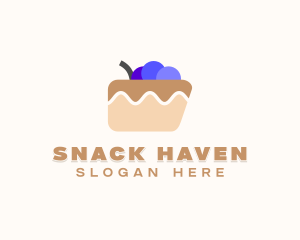 Blueberry Cake Dessert logo design