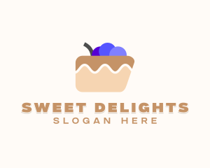 Blueberry Cake Dessert logo design