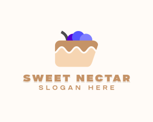 Blueberry Cake Dessert logo design