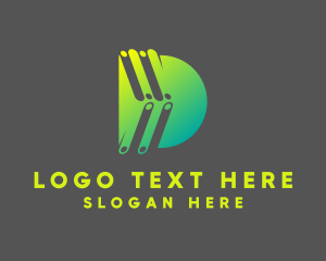 Digital Marketing - Cyber Tech Letter D logo design