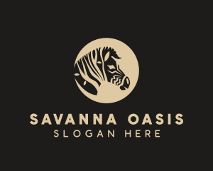 Savanna - Zebra Tree Face logo design