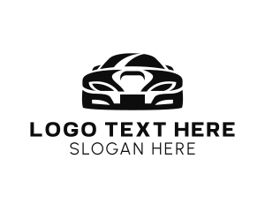 Driving Lesson - Front Car Silhouette logo design