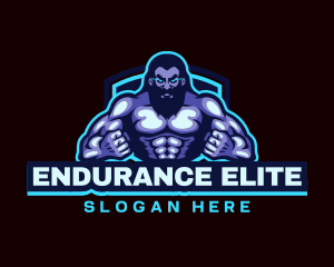 Muscle Bodybuilder Titan Fitness logo design