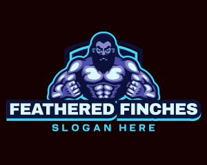 Muscle Bodybuilder Titan Fitness logo design