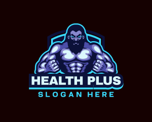 Muscle Bodybuilder Titan Fitness logo design