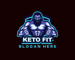 Muscle Bodybuilder Titan Fitness logo design