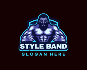 Muscle Bodybuilder Titan Fitness logo design