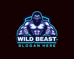 Muscle Bodybuilder Titan Fitness logo design