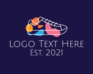 Line Art - Multicolor Shoe Line Art logo design