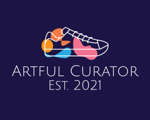 Multicolor Shoe Line Art logo design