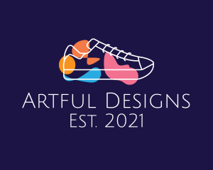 Multicolor Shoe Line Art logo design