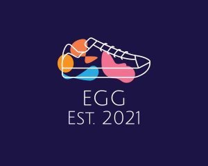 Shoe Cleaning - Multicolor Shoe Line Art logo design