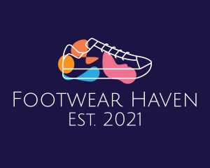 Multicolor Shoe Line Art logo design