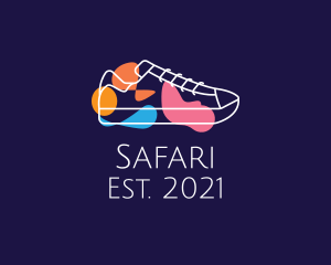 Sneaker - Multicolor Shoe Line Art logo design