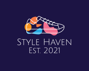 Shoe - Multicolor Shoe Line Art logo design