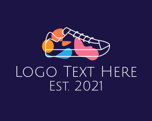 Pastel Color - Multicolor Shoe Line Art logo design