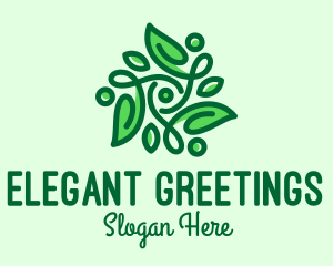 Elegant Natural Leaves logo design