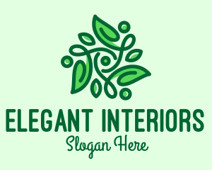 Elegant Natural Leaves logo design