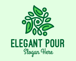 Elegant Natural Leaves logo design