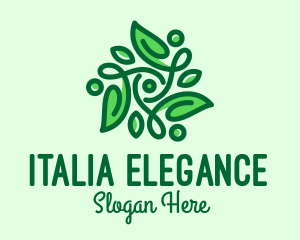 Elegant Natural Leaves logo design