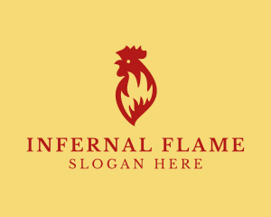 Flaming Chicken Grill logo design