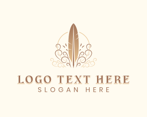 Stationery - Quill Feather Author logo design