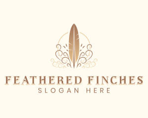 Quill Feather Author logo design